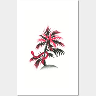 Snake Palms - Light Vintage Coral Posters and Art